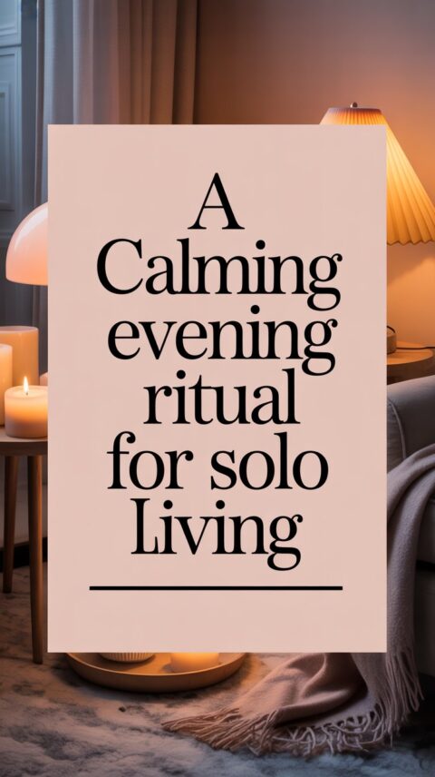 Cozy evening setup with candles, soft lighting, and a warm drink creating a relaxing wind-down ritual at home.
