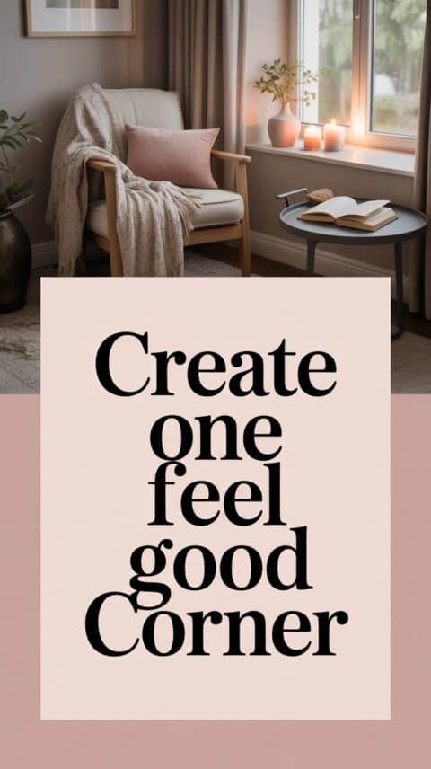 Cosy reading corner designed as a feel good space to refresh your home when feeling stuck