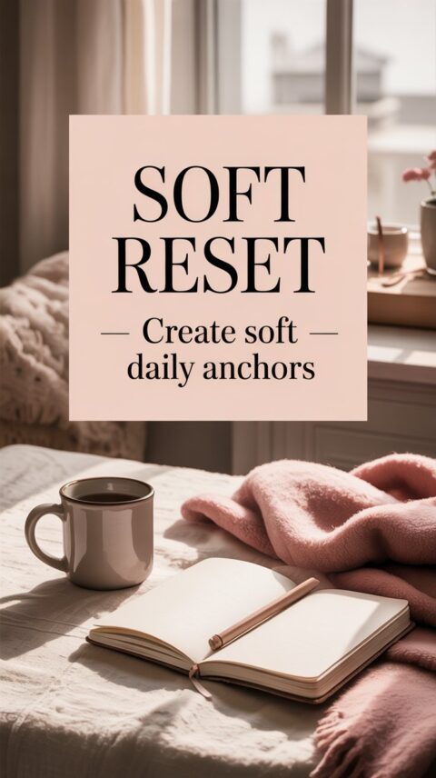 Gentle morning ritual scene representing soft daily anchors for burnout recovery