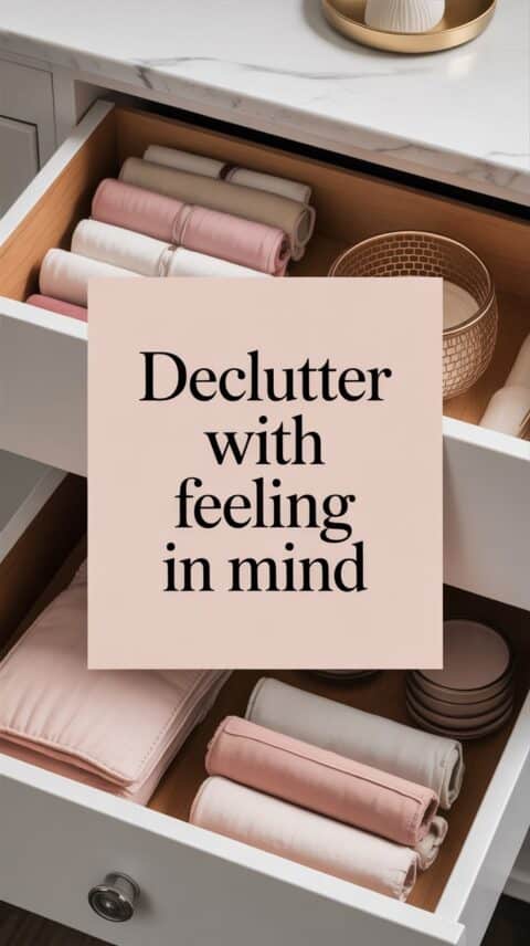 Neatly organised drawer showing mindful decluttering to refresh your home emotionally