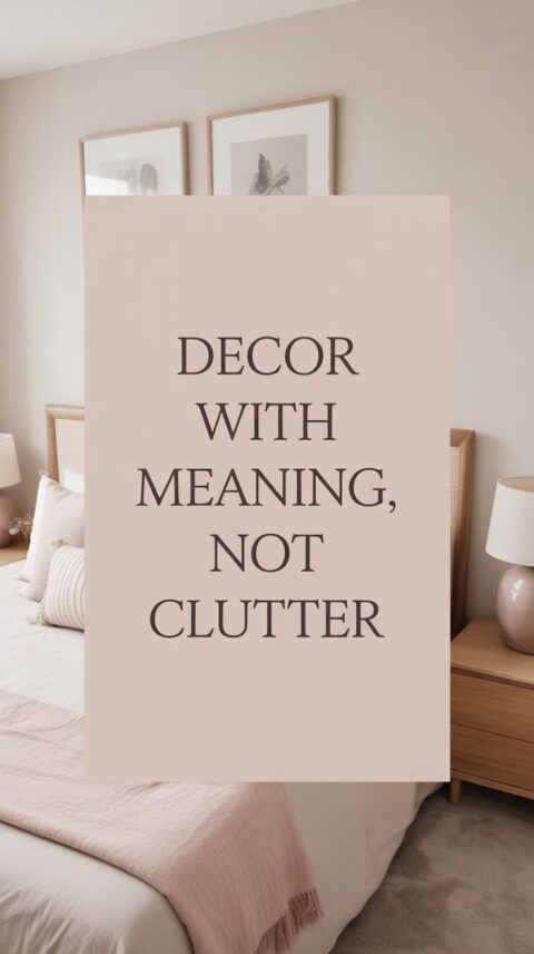 Minimal boho bedroom decor with meaningful art and intentional styling