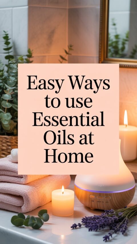 Simple essential oil use at home with diffuser and spa style setting