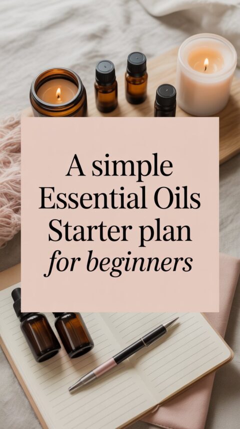 Essential oil starter kit with three oils and diffuser for beginners