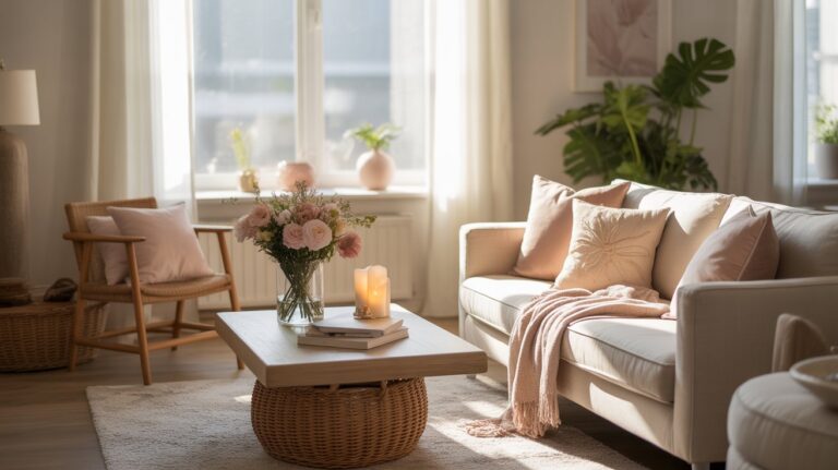 Soft, cosy living room with natural light and neutral decor representing how to refresh your home when you’re feeling stuck