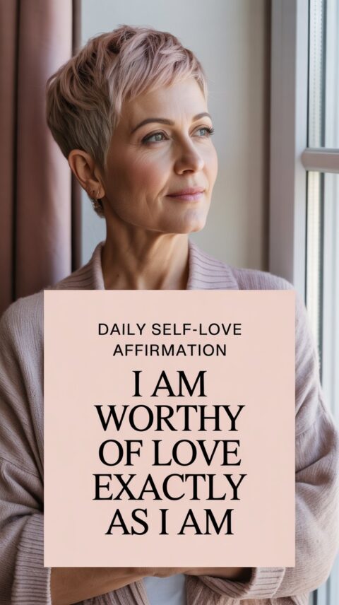 Self-love affirmation reminding you that you are worthy of love exactly as you are