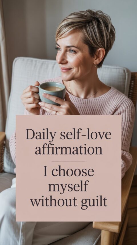 Daily self-love affirmation about choosing yourself without guilt