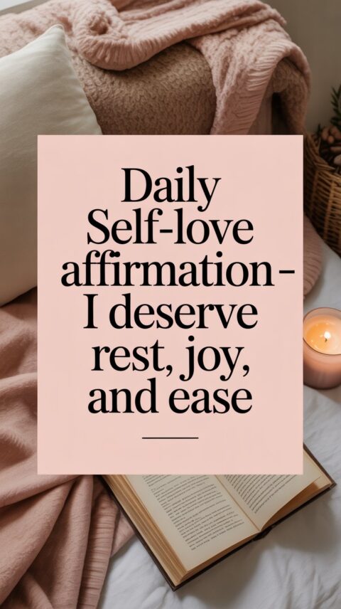 Self-love affirmation about deserving rest joy and ease
