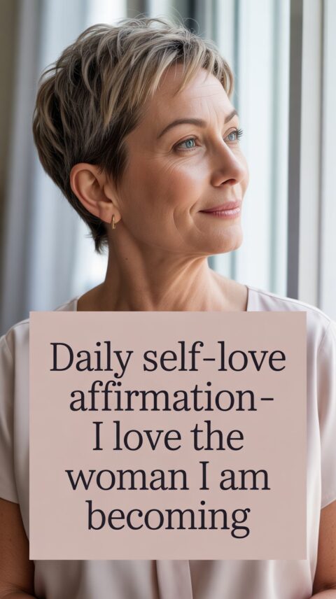 Daily self-love affirmation about loving the woman you are becoming