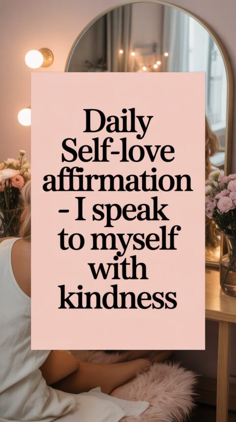 Daily self-love affirmation about speaking to yourself with kindness