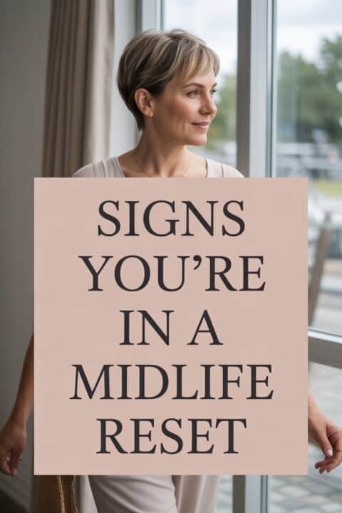 Confident midlife woman walking calmly in natural light, symbolising personal growth and clarity