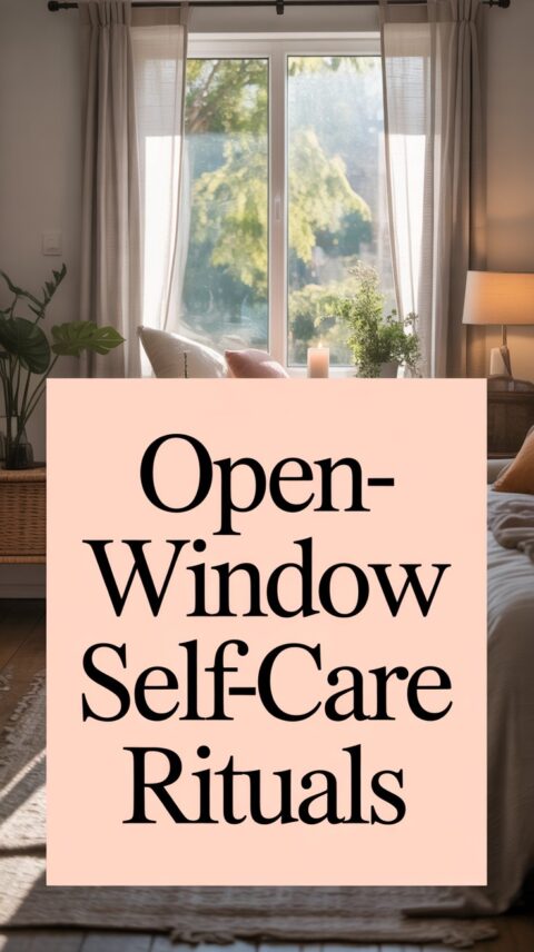 Open window spring self-care ritual with fresh air, sunlight, and calm home styling.