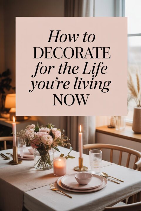 Styled dining table with flowers, candles, and elegant tableware celebrating everyday solo living at home.