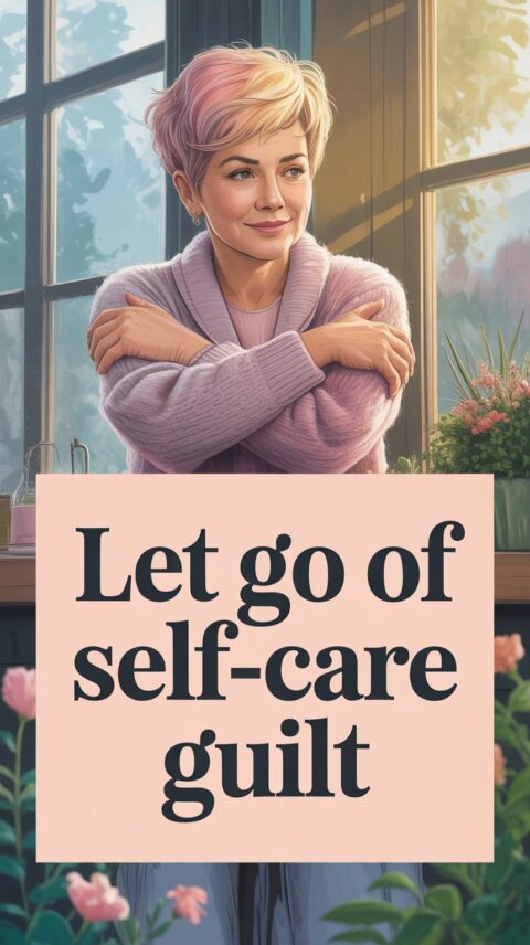 Journal and coffee styled on soft neutral background representing redefining self-care as self-respect