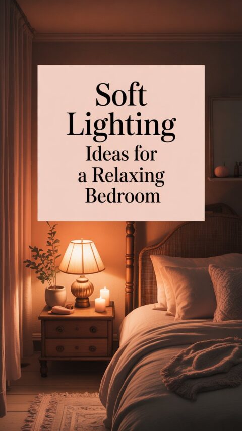 Softly lit boho bedroom with bedside lamps and warm ambient light