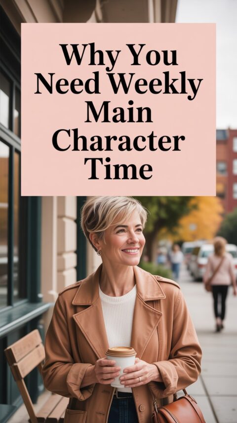 Woman enjoying solo time outdoors, representing weekly main character rituals for confident single living.