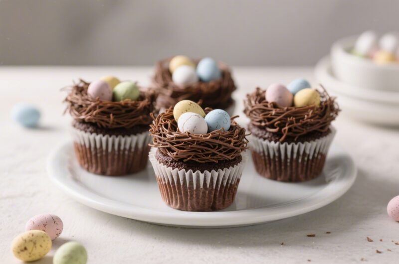 Chocolate Nest Cupcakes With Mini Eggs - Cute, Crunchy, and Perfect for Spring