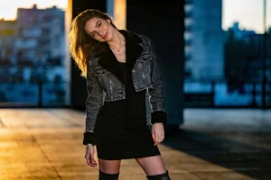 Black Skirt and Jean Jacket Outfits