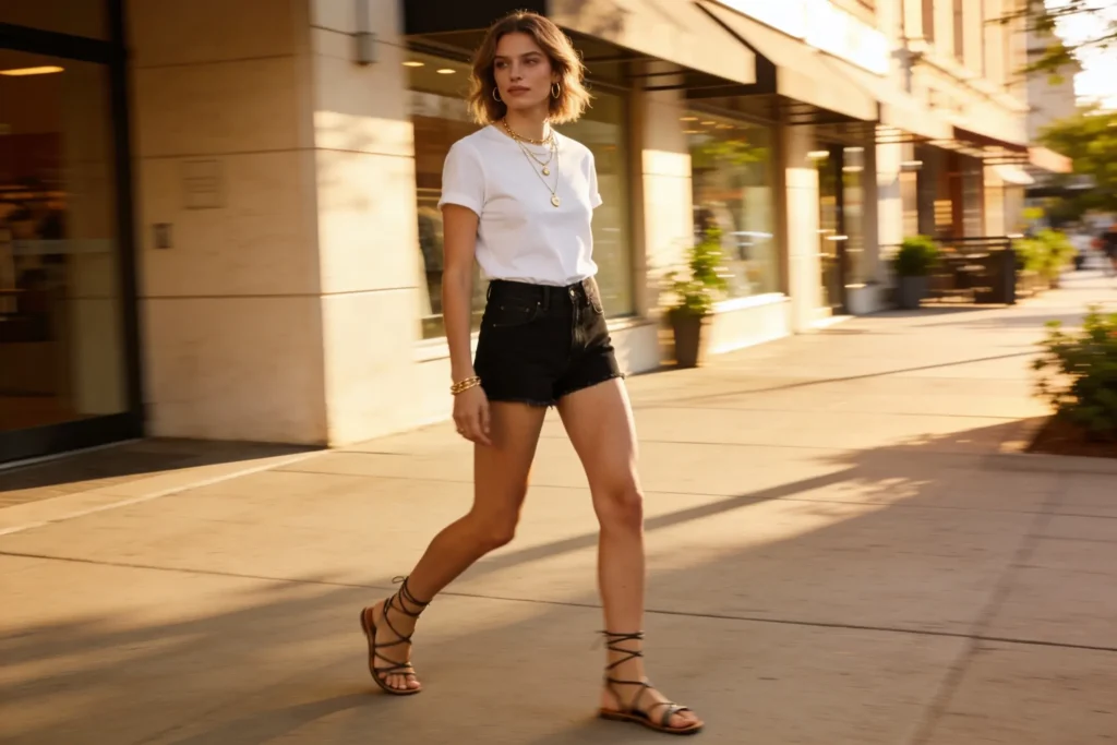 Cute Black Jean Short Outfits for Warm Weather Days
