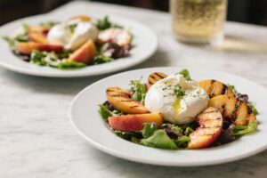 Grilled Peach & Burrata Salad for Two