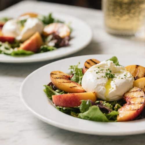 Grilled Peach & Burrata Salad for Two