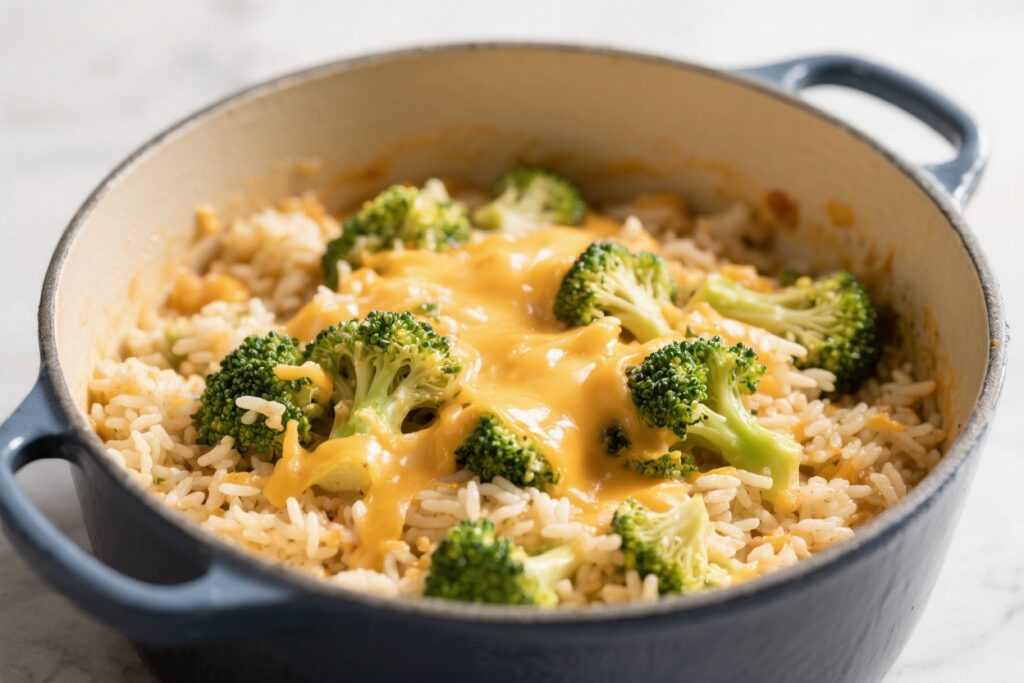 One Pot Cheesy Broccoli Rice