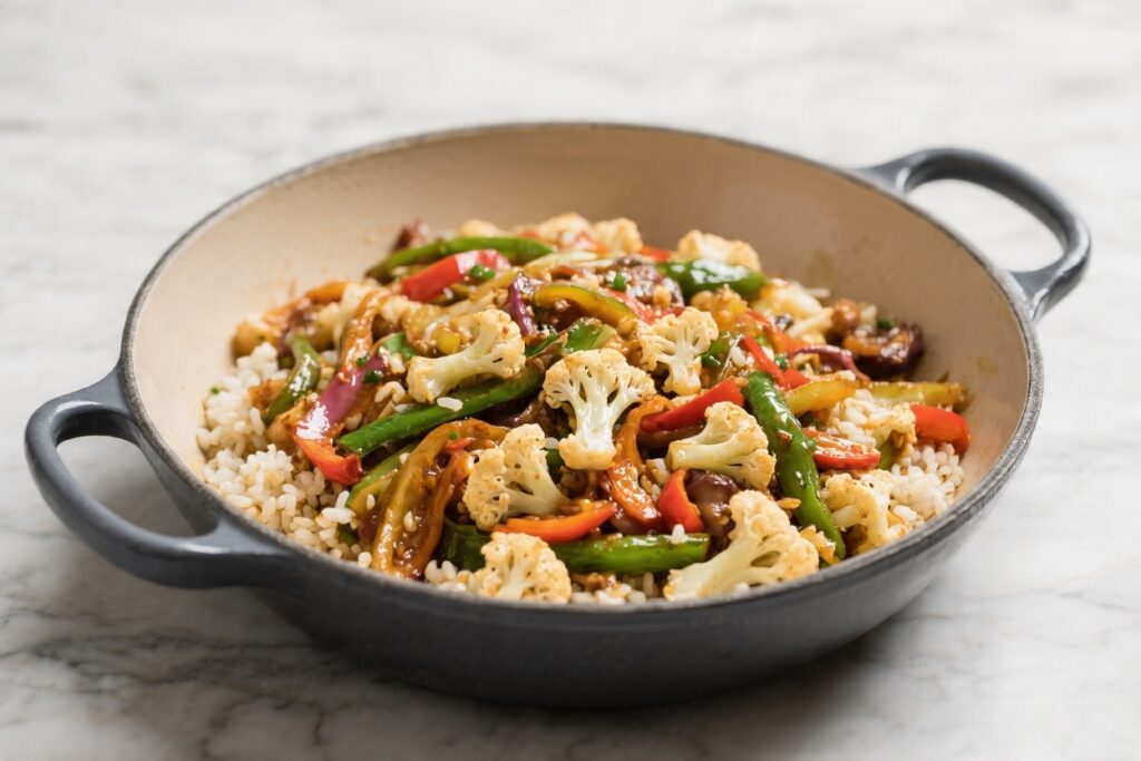 One Pot Cauliflower Rice Stir Fry