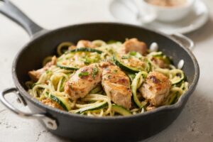 One Pot Zucchini Noodle Chicken