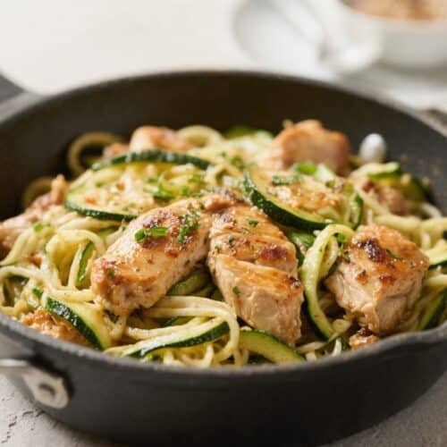 One Pot Zucchini Noodle Chicken