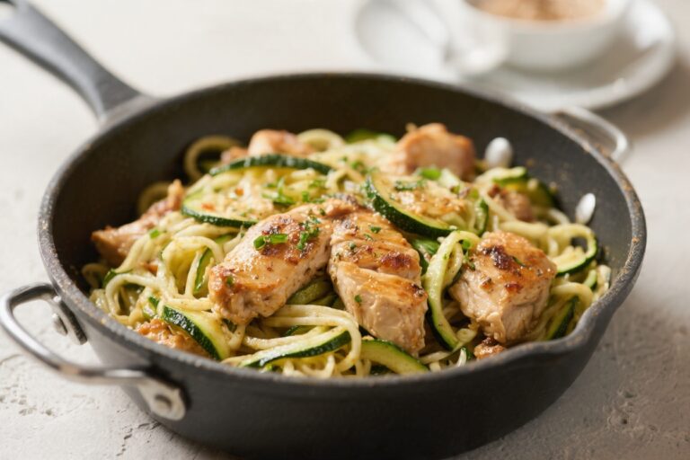 One Pot Zucchini Noodle Chicken