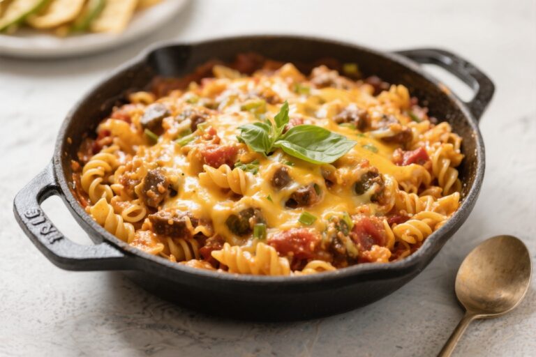 One Pot Cheesy Taco Pasta