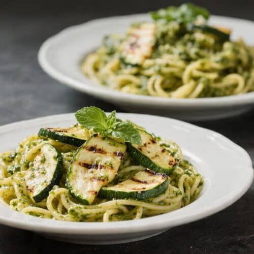 Pesto Pasta With Grilled Zucchini for Two