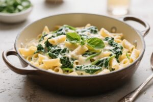 One Pot Creamy Spinach Pasta