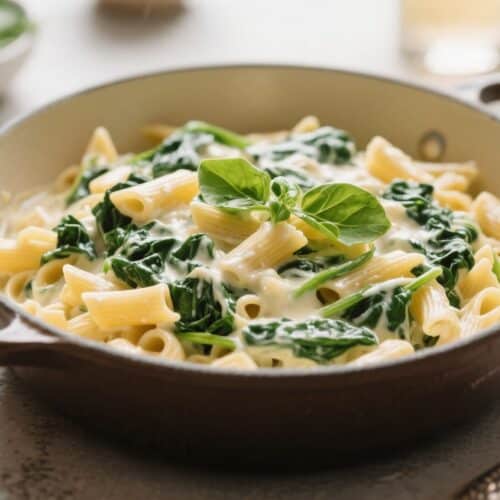 One Pot Creamy Spinach Pasta
