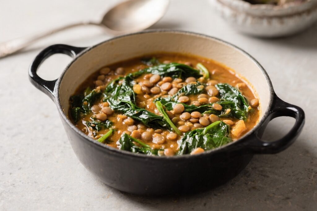 One Pot Spinach and Lentil Curry