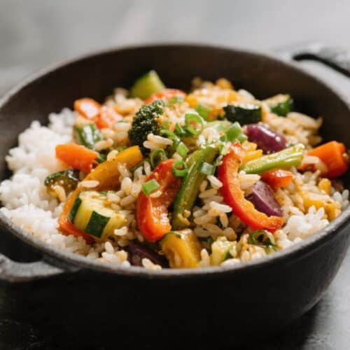 One Pot Veggie Packed Rice Bowl