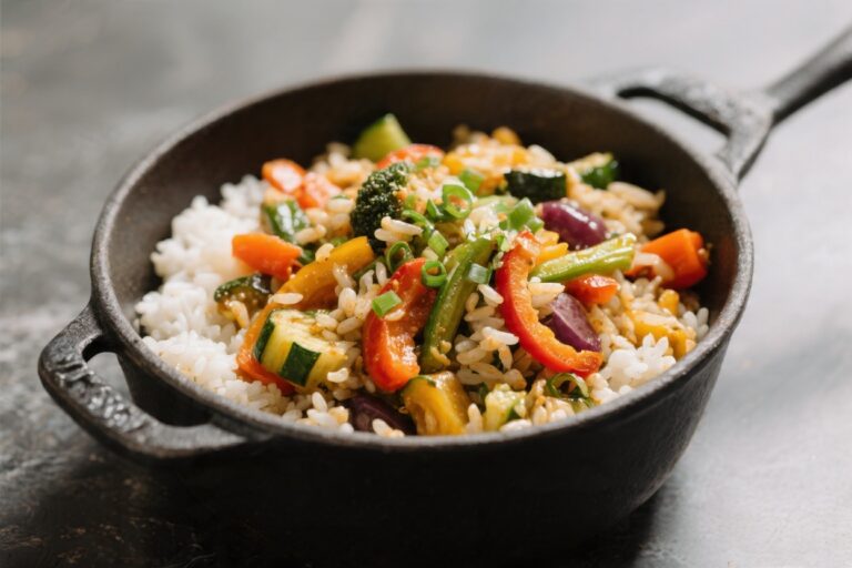 One Pot Veggie Packed Rice Bowl