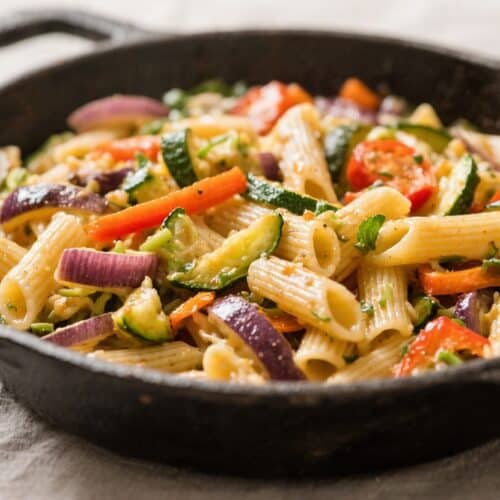 One-Pan Summer Veggie Pasta for Two