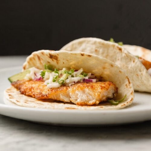 Air Fryer Fish Tacos for One