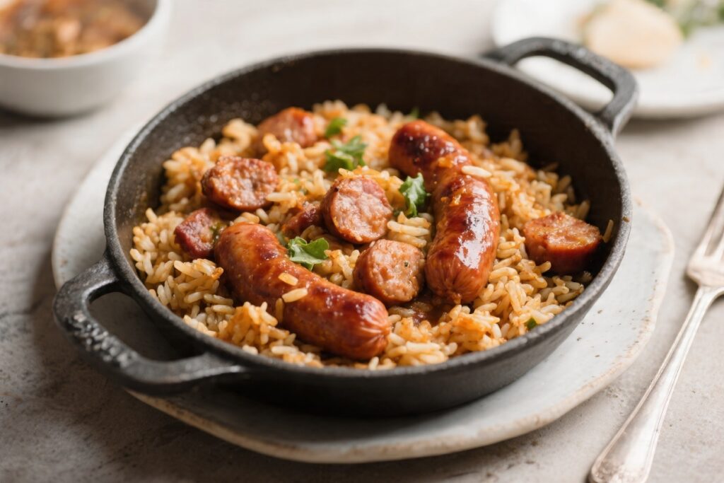 One Pot Sausage and Rice Dinner