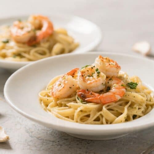Garlic Butter Shrimp Pasta for Two