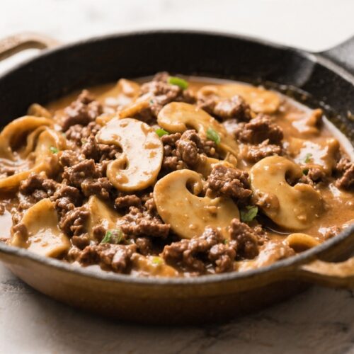 One Pot Ground Beef Stroganoff