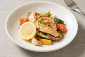 Lemon Garlic Chicken With Summer Veg