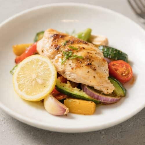 Lemon Garlic Chicken With Summer Veg